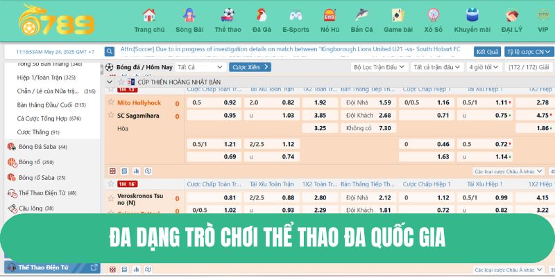 Đa dạng trò chơi thể thao đa quốc gia