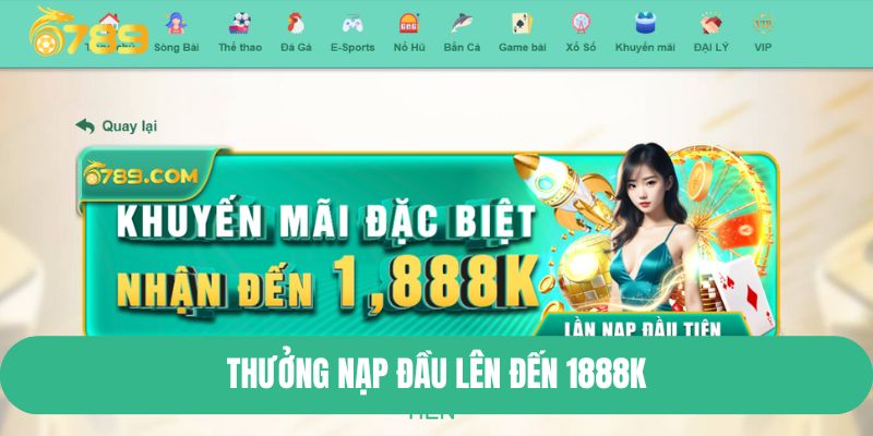 Thưởng nạp đầu lên đến 1888K